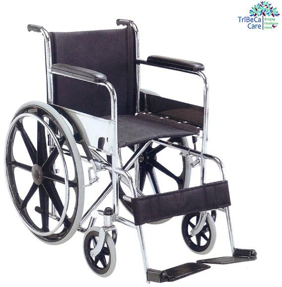 Polished 10-15kg Folding Wheelchair, For Handicaped Use, Hospital Use, Frame Material : Iron, Metal