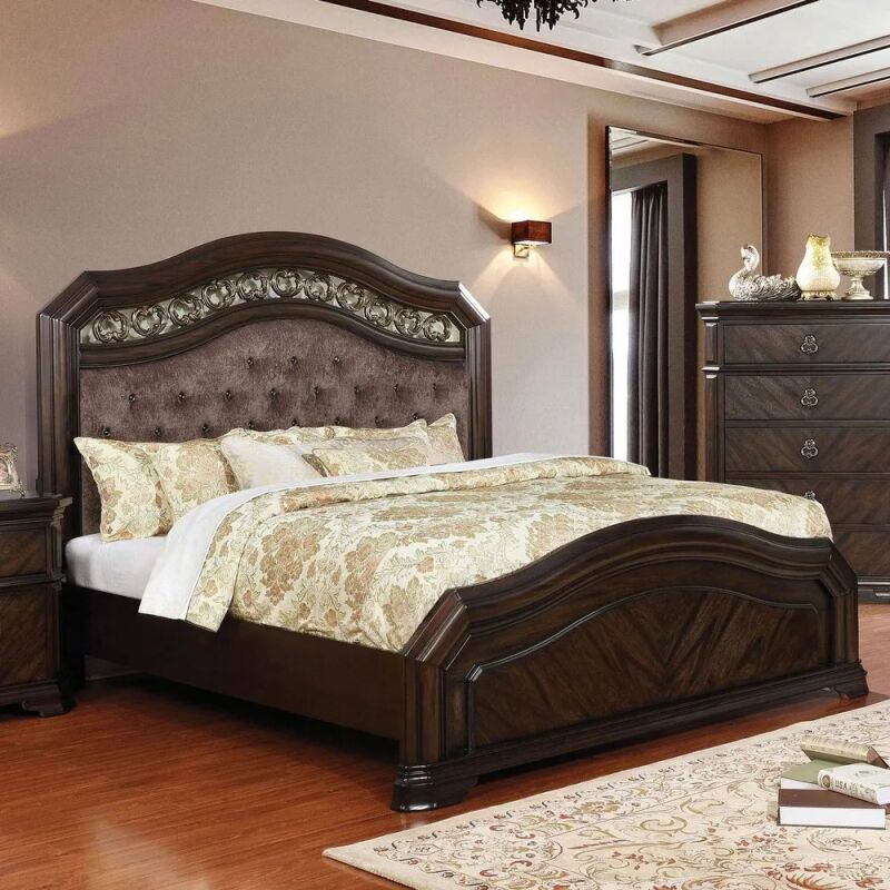 Malik Furniture King Bedroom Set, Color : Brown