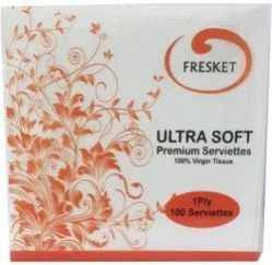 Fresket Square Ultra Soft Tissue Paper, for Home, Hotel, Office, Restaurant, Pattern : Plain