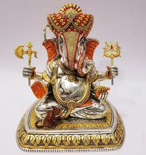 Silver Ganesh Statue, Color : Multicolor
