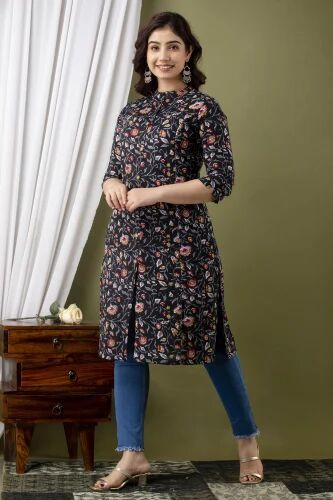 Floral Printed Kurti, Size : m, xl, xxl