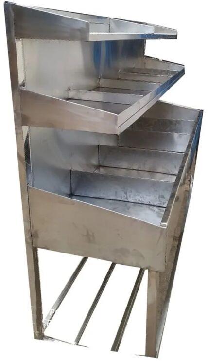 Silver Stainless Steel Vegetable Rack, Size : 37x56x48mm