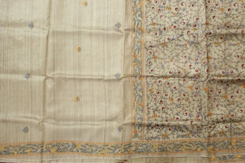 Printed Tussar Silk Saree, Saree Length : 5.5 m (separate blouse piece)