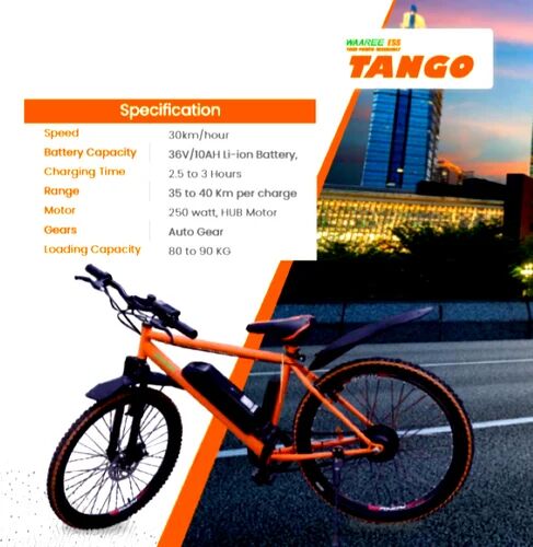 Orange Waaree Electric Bicycle