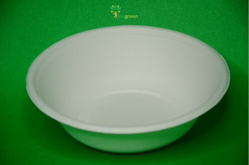 Biogreen Round Biodegradable Bowl, Color : White