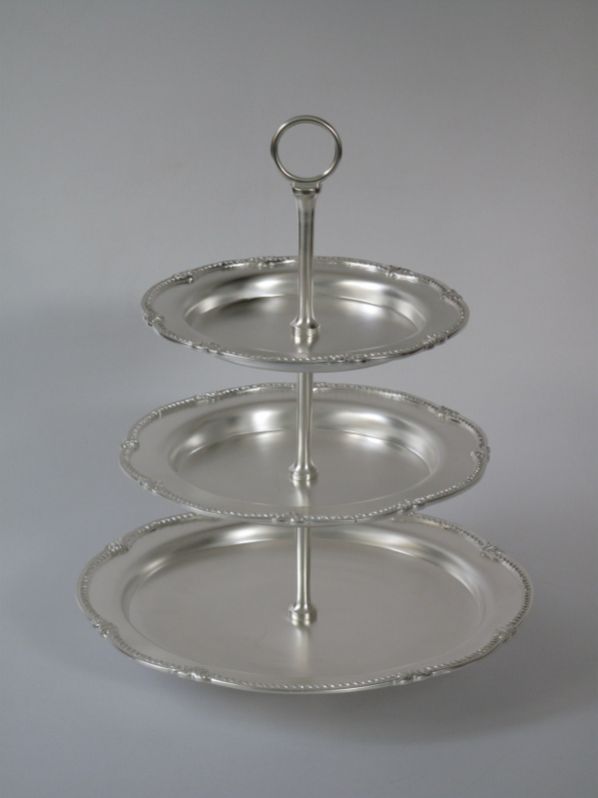 Silver Plated Three Tier Charlie, For Restaurant, Hotel, Size : Multisize