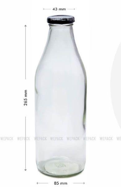Transparent 1000ml Glass Milk Bottle