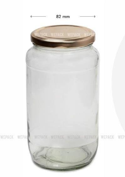 Clear 1000ml Round Glass Jar, for Jam/caviar, Pattern : Plain