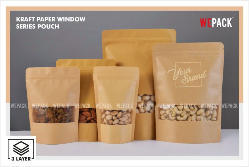 WEPACK Plain Kraft Paper Window Brown for Food Industry