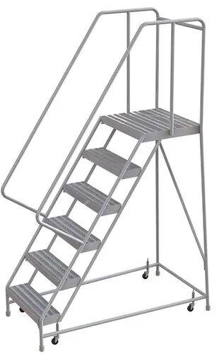 Silver Aluminium Rolling Ladders
