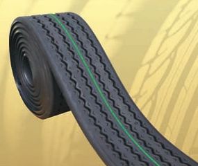 Black Single Green Precured Tread Rubber, for Tyre Use, Pattern : Plain