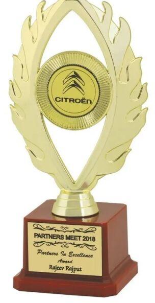 Printed Promotional Plastic Trophy, Color : Brown Golden