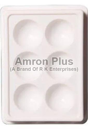 White Amron Plus 6 Cavities Facial Tray, for Cosmetics Use, Shape : Square