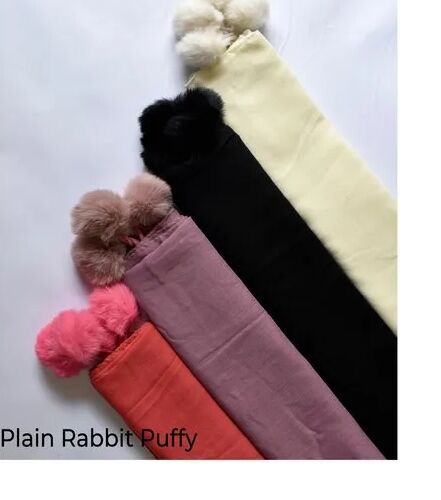 Cotton Plain Puffy Hijab, Size : Large