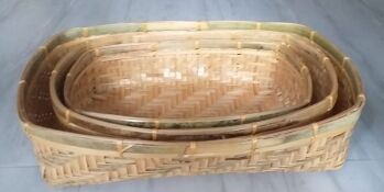B3 Bamboo Basket, for Complex, Fruit Market, Home, Kitchen, Malls, Shopping, Stores, Vegetable Market