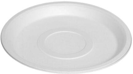 White 11 Inch Round Bagasse Plate, for Serving Food