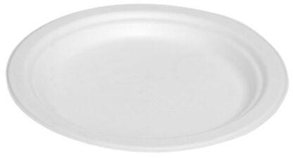 6 Inch Round Bagasse Plate, For Serving Food, Color : White