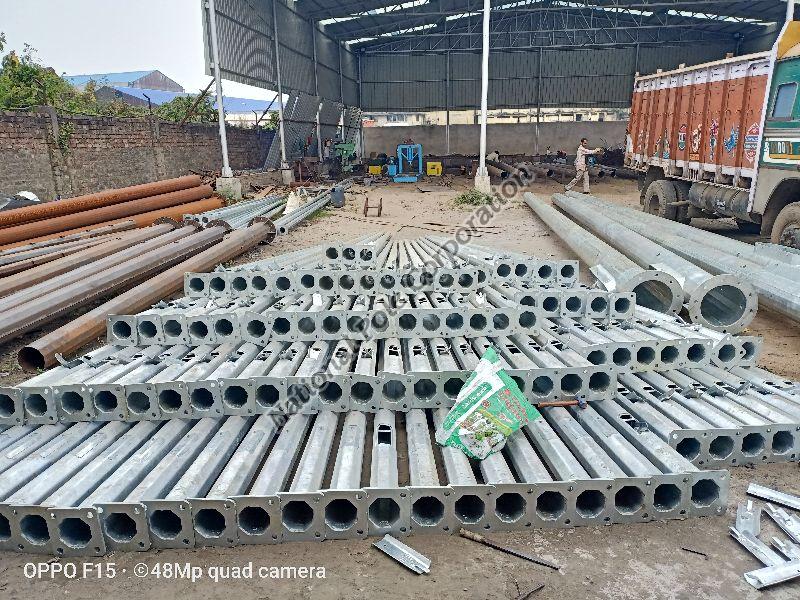 Polished Galvanized Iron gi pole, for Industrial, Length : 20-25feet