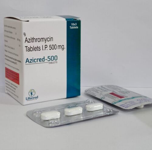 Azicred Azithromycin 500mg Tablets, Packaging Type : Blister