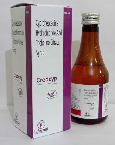Cyproheptadine Hydrochloride and Tricholine Citrate Syrup, Packaging Type : Bottle