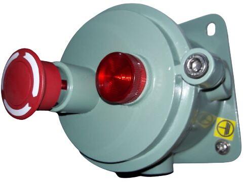 FLAMEPROOF / WEATHERPROOF 100MM SINGLE JB WITH E-STOP & INDICATION LAMP