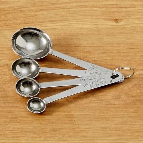 Stainless Steel Measuring Spoon Set, Color : Silver