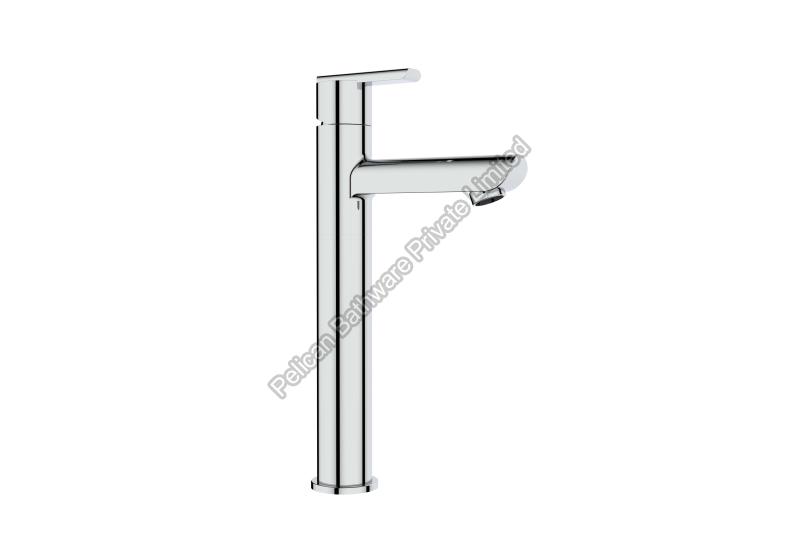 Pioneer Single Lever High Neck Basin Mixer With Braided Hose