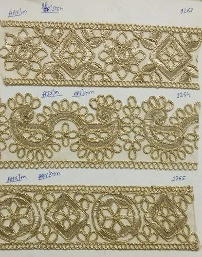 Polyester Coding Lace, Color : Golden