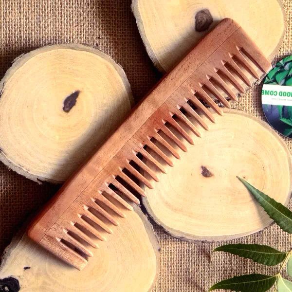 Neem Wood Handmade Eco-Friendly Curly Heavy Wide Tooth Comb