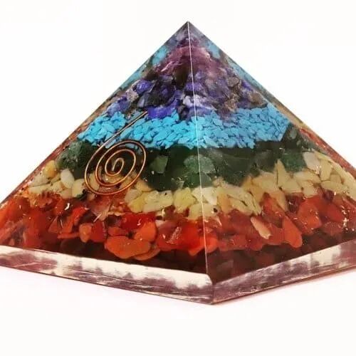 Multicorlor Crystal  7 Chakra Pyramid, For Healing