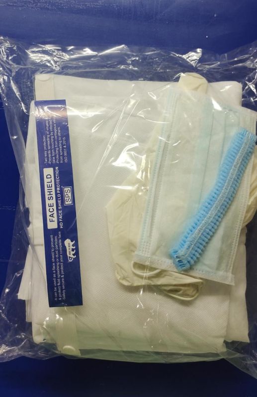 White Blue Giriraj Non Woven Ppe Kit, for Laminated, Size : Free Size