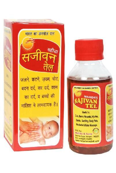Sajivan Oil, for Body Massage, Body Pain, Headache, etc