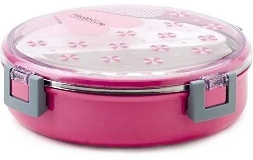 Round Stainless Steel Lunch Box, for school, office, college picnic, Color : Multicolor