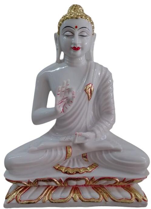 Plain marble buddha statue, Packaging Type : Thermocol Box