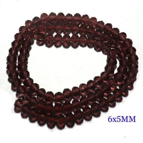 Plain glass beads, Color : Brown