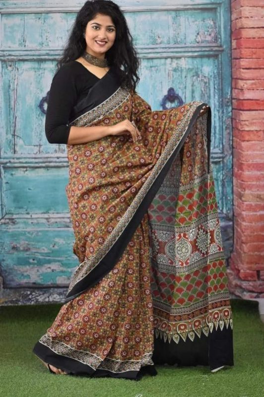 Stitched Pure Cotton Sarees, for Easy Wash, Dry Cleaning, Anti-Wrinkle, Technics : Embroidery Work