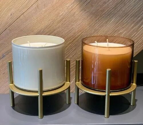 Decorative Glass Candle Holder, Shape : Cylindrical
