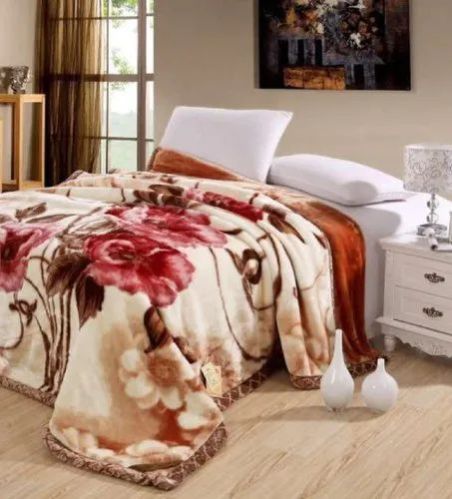 Multicolor Cloudy Blankets, for Double Bed, Pattern : Printed