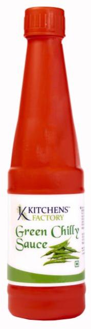 Kitchens Factory 200gm Green Chilli Sauce, Packaging Type : Glass Bottle