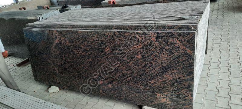 Rectangular Polished Tiger Granite Slab, For Staircases, Kitchen Countertops, Flooring, Size : Multisize
