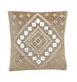 Square Cotton Floral Embroidered Cushion Cover, For Sofa, Bed, Chairs, Technics : Machine Made