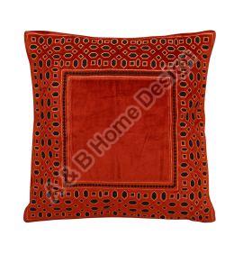 Square Cotton Manual Embroidered Cushion Cover, For Sofa, Bed, Chairs, Technics : Handmade