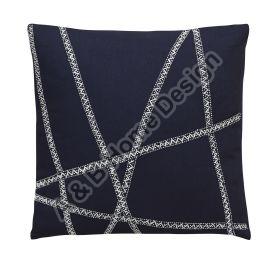 Square Embroidered Cotton Red Applique Cushion Cover, for Sofa, Bed, Chairs, Technics : Machine Made