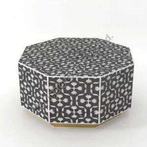 Bone Inlay Hexagon Coffee Table, Feature : Durable, Eco-Friendly, Fine Finished, Shiney