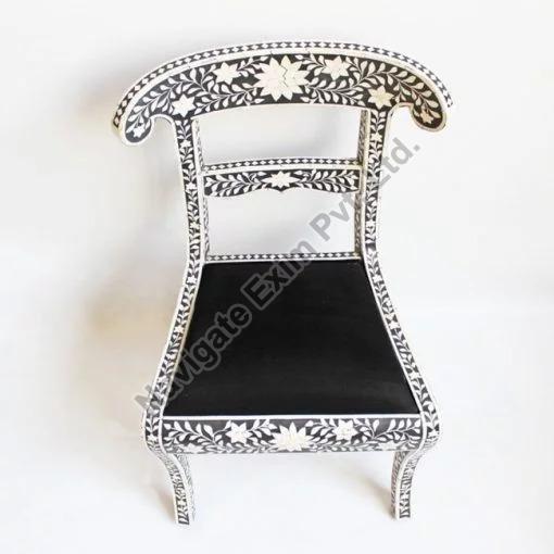 Customised Floral Bone Inlay Chair, Color : Silver