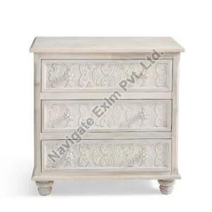 Hand-carved Solid Wood 3 Drawer Dresser, for Restaurant, Hotel, Home, Feature : Termite Proof, Stylish