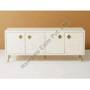 Rectangular White Waterfall Bone Inlay Sideboard, Feature : Durable, Eco-Friendly, Fine Finished, Shiney