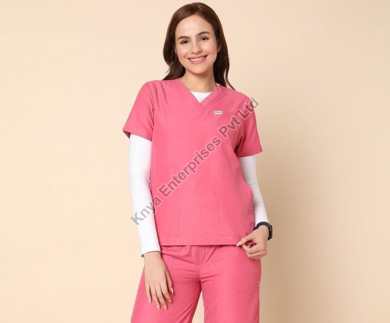 Knya Classic Womens Hot Pink 5-Pocket New Gen Scrubsuit