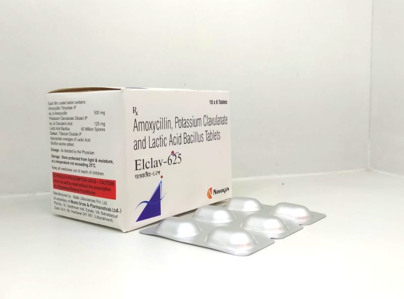 Elclav-625 625 mg Elclav Tablets, Packaging Type : Box