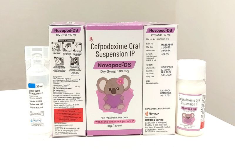 Liquid Novopod-DS Cefpodoxime Oral Suspension, for Paediatric Use Only, Packaging Type : Bottle
